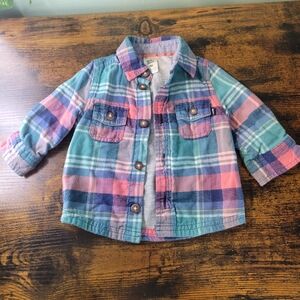 Baby B’gosh Madras Plaid Button Up Shirt Multicolor 3 Months Casual